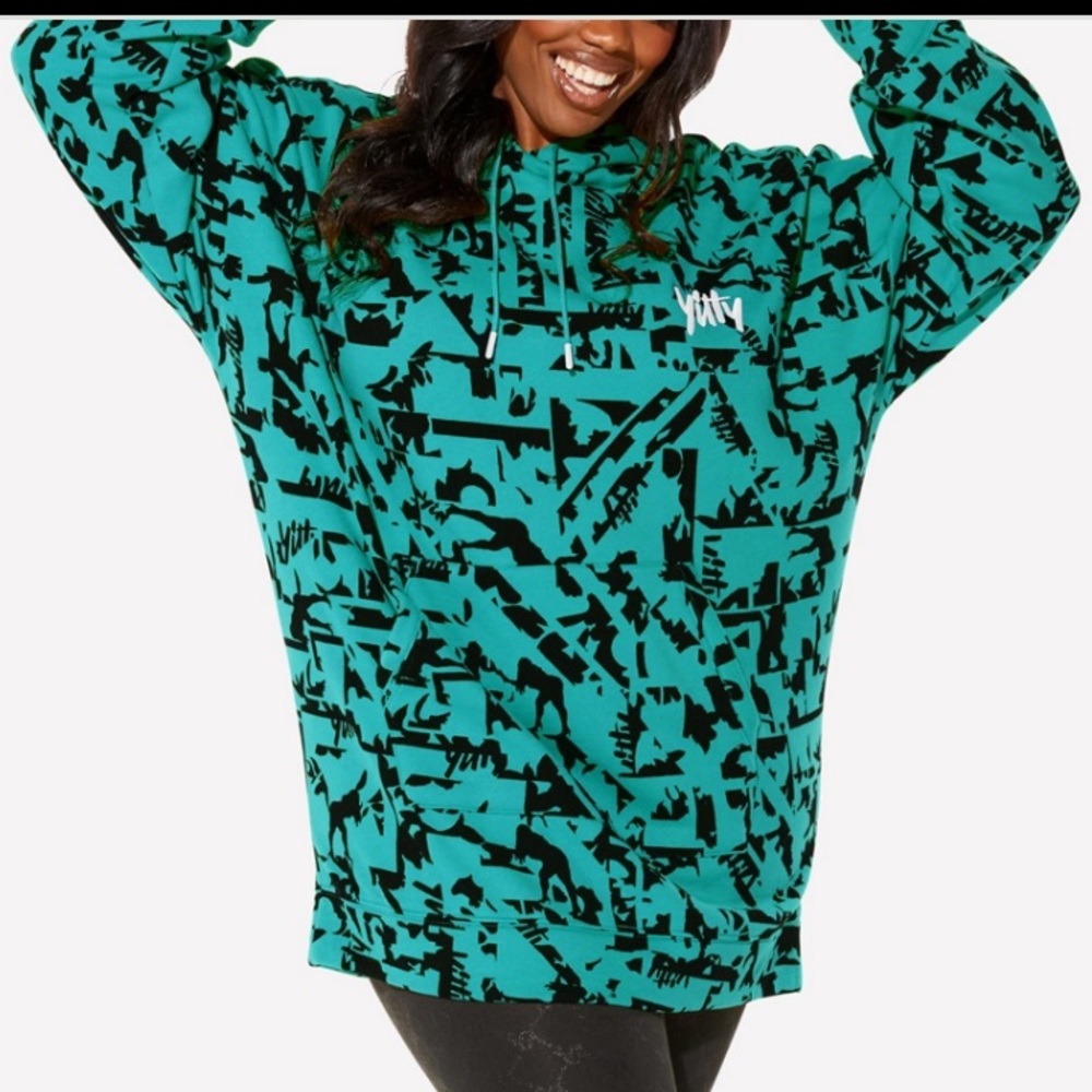 Yitty Collection NWT no shade jade Lizzouette Turquoise & Black plus size hoodie